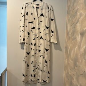 Vince Black and White Patterned Dress